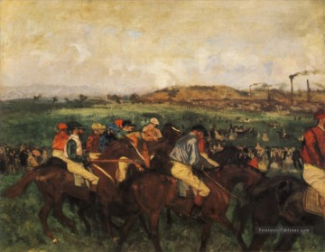  key tableaux - Messieurs les jockeys avant le départ 1862 Edgar Degas